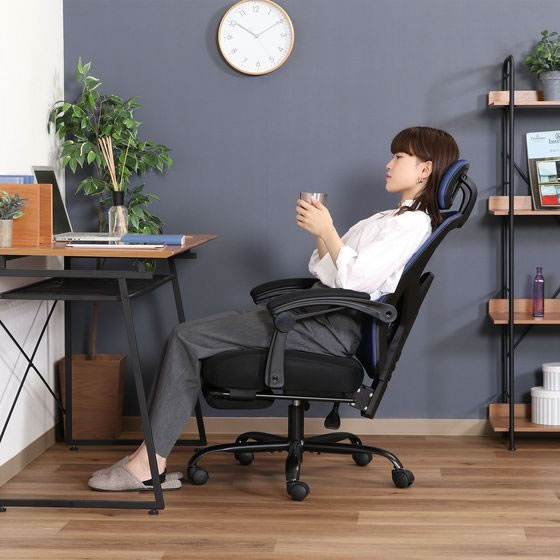 不二貿易 メッシュリクライニングチェア スリープ2 ネイビー 通販