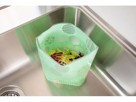 ネクスタ ごみっこポイ自立型水切りゴミ袋グリーン 30枚入 通販