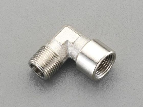 ●材質：真鍮（ニッケルメッキ）●最高使用圧力：０．８ＭＰａ●ねじ径（雄）：Ｒ（ＰＴ）１／４"●ねじ径（雌）：Ｇ（ＰＦ）１／４"●六角対辺：１３ｍｍ●サイズ（ｍｍ）：ｂ：２４．５、ｈ