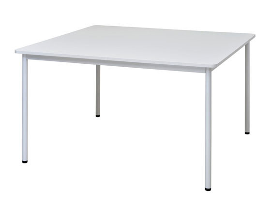 ●外寸法：幅１２００×奥行１２００×高さ７００ｍｍ●天板厚さ：１８ｍｍ●材質：天板／（表面）低圧メラミン樹脂化粧板（芯材）パーティクルボード（エッジ）ＰＶＣ、フレーム・脚部／スチール（粉体塗装）、アジ
