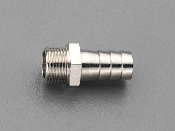 ●材質：真鍮（ニッケルメッキ）●最高使用圧力：０．８ＭＰａ●ねじ径：Ｇ（ＰＦ）３／８"●適合ホース内径：９ｍｍ●六角対辺：１９ｍｍ●全長：３５ｍｍ●ねじ有効長：１０ｍｍ●ステム有効長：２０ｍ