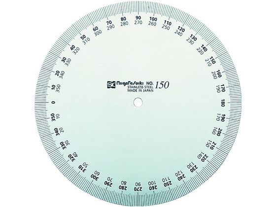 ●型番：PRT193-150●直径（mm）：150 ●厚さ（mm）：1．5 ●目量：1°●表面ステンレス仕上げ●ステンレス（SUS420J2）