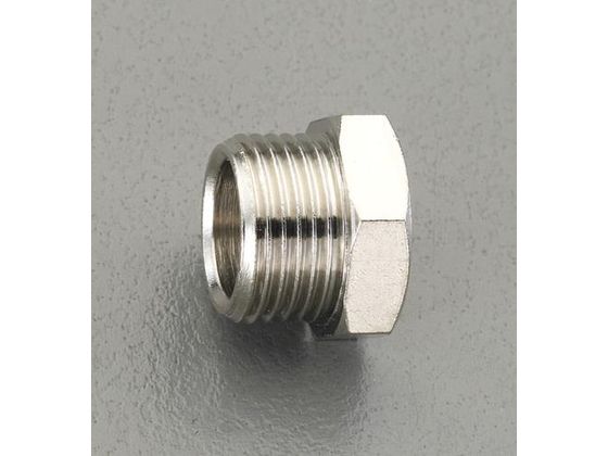 ●材質：真鍮（ニッケルメッキ）●最高使用圧力：０．８ＭＰａ●ねじ径：Ｇ（ＰＦ）１／２"●六角幅：２４ｍｍ●全長：１５．５ｍｍ●ねじ有効長：１０ｍｍ●重量：約２７ｇ