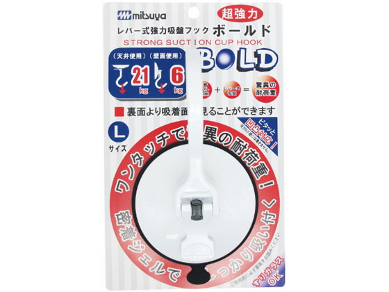 ●寸法：吸盤約Φ７８ｍｍ、全長約１３５ｍｍ●材質：本体・ポリカーボネート、吸盤・熱可塑性ポリウレタン、吸着ジェル・ウレタン系エラストマー●包装：フックの出来るブリスターパック●入数：１個●色：白