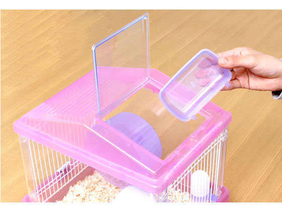 アイリスオーヤマ ハムスターケージ 1階 広々タイプ クリアピンク PHSC