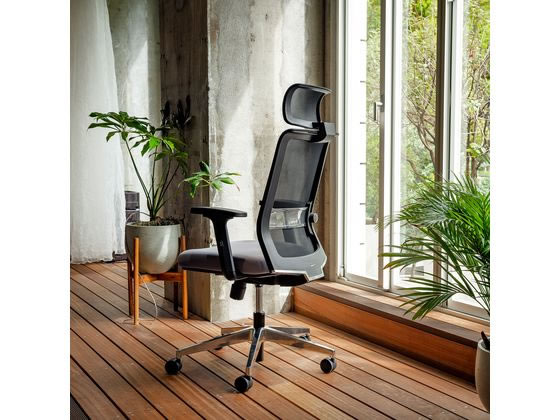 コクヨ エントリー2 チェアー 背ブラック・座ブラック 樹脂脚 肘付