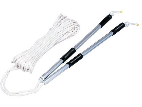 ●長さ：３０ｍ、グリップ６５ｃｍ●重さ：１．８ｋｇ●素材：グリップ／アルミ製直径２５ｍｍ、ロープ／ポリエチレン９ｍｍ金剛打●長さ調節可能●専用ナイロンケース付、ＳＧマーク