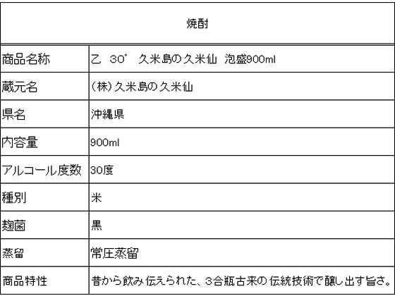 酒 沖縄 久米島の久米仙 泡盛 30度 酒 沖縄 久米島の久米仙 泡盛 30度