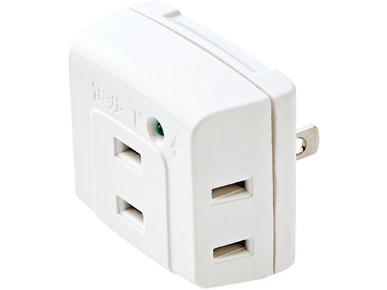 ●本体差込口形状：2ピン●本体差込口個数：3個口●プラグ仕様：2ピン●定格：125V・15A・1500W●雷ガード：◯●絶縁キャップ付きプラグ：○●通電表示ランプ：◯●カラー：ホワイト●材質：本体:ユ