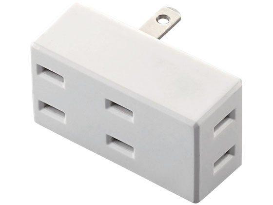 ●本体差込口形状：２ピン●本体差込口個数：３個口●プラグ仕様：２ピン●定格：１２５Ｖ・１５Ａ・１５００Ｗ●カラー：ホワイト●材質：本体：ユリア樹脂、 差込口：ユリア樹脂●外形寸法：幅３０ｍｍ×奥行５８