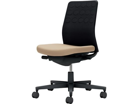 ●品番：Ｃ０３−Ｂ２００Ｗ−Ｂ１ＫＢ６Ｘ１●カラー：本体／ブラック●カラー：座／ソフトベージュ、背／ブラック●ランバーサポート：なし●外寸法：幅７１０×奥行（脚部除く）５０５×高さ８８５〜９７５ｍｍ●