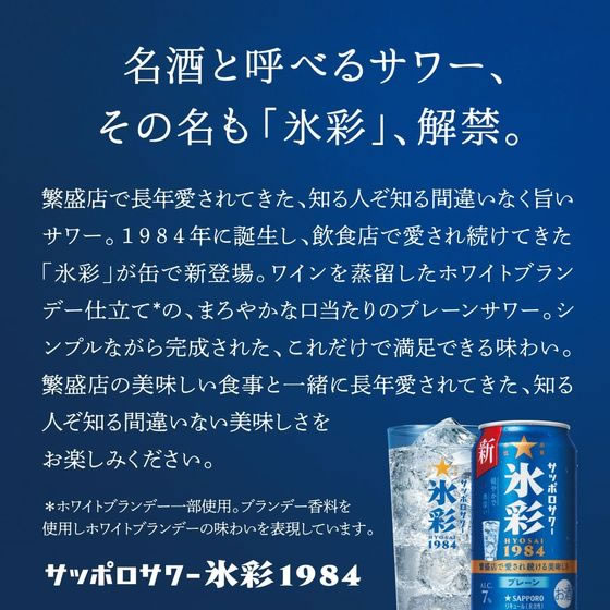 サッポロビール サッポロサワー 氷彩1984 缶 7度 350mL 通販