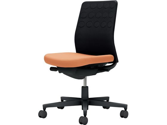 ●品番：Ｃ０３−Ｂ２００Ｗ−Ｂ０ＹＢ６Ｘ１●カラー：本体／ブラック●カラー：座／ペールテラコッタ、背／ブラック●ランバーサポート：なし●外寸法：幅７１０×奥行（脚部除く）５０５×高さ８８５〜９７５ｍｍ