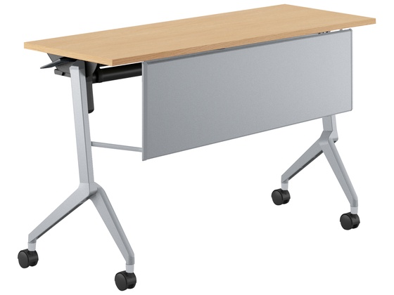 ●品番：ＦＬＦ−Ｋ１２０４ＭＰＳ−Ｓ１Ｑ１２●カラー／［天板］ナチュラルオーク［脚］フラットシルバー●外寸法／幅１２００×奥行４５０×高さ７２０ｍｍ●下肢空間寸法／幅９８０×高さ６０２ｍｍ●棚寸法／幅