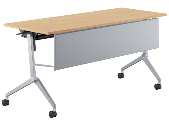 ●品番：ＦＬＦ−Ｋ１５０６ＭＰＳ−Ｓ１Ｑ１２●カラー／［天板］ナチュラルオーク［脚］フラットシルバー●外寸法／幅１５００×奥行６００×高さ７２０ｍｍ●下肢空間寸法／幅１２８０×高さ６０２ｍｍ●棚寸法／