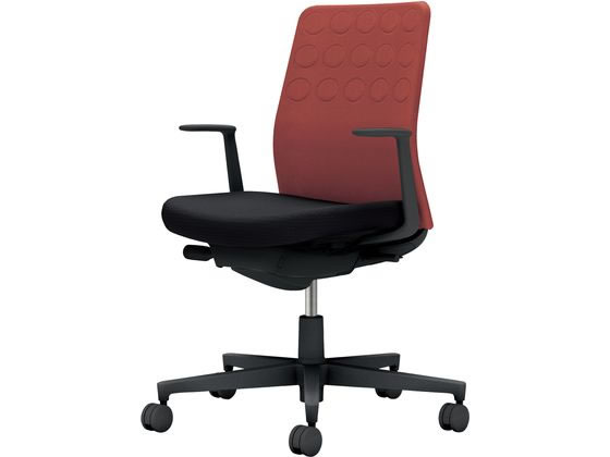 ●品番：Ｃ０３−Ｂ２１０Ｗ−ＢＢ６ＡＧＸ１●カラー：本体／ブラック●カラー：座／ブラック、背／パーシアンレッド●ランバーサポート：なし●外寸法：幅７１０×奥行（脚部除く）５０５×高さ８８５〜９７５ｍｍ