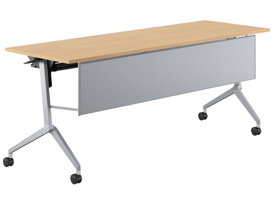 ●品番：ＦＬＦ−Ｋ１８０６ＭＰＳ−Ｓ１Ｑ１２●カラー／［天板］ナチュラルオーク［脚］フラットシルバー●外寸法／幅１８００×奥行６００×高さ７２０ｍｍ●下肢空間寸法／幅１５８０×高さ６０２ｍｍ●棚寸法／
