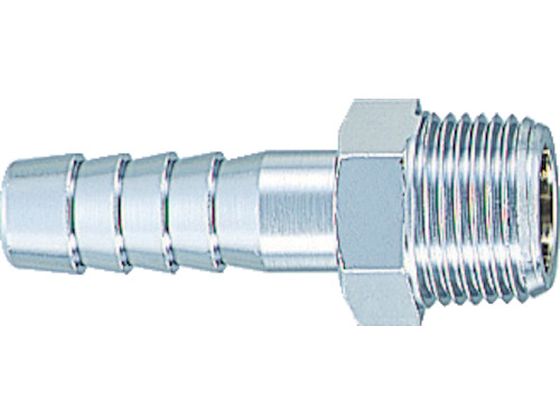 ●型番：HN-414●入数：5個●接続口径（タケノコ外径）（mm）：14．0 ●接続口径D：R1／2 ●六角対辺（mm）：22●使用流体：水・空気・油 ●流体温度：−50〜150℃ ●使用圧力：3．4