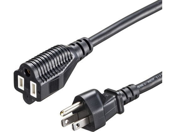 ●カラー：ブラック●定格容量：１５Ａ・１２５Ｖ（１５００Ｗまで）●プラグ形状：３Ｐ／平行型●差込口：３Ｐ／ノーマルタイプ●仕上り外形寸法：直径約８．５ｍｍ●差込口数：１個口●ケーブル長：２ｍ●使用地域