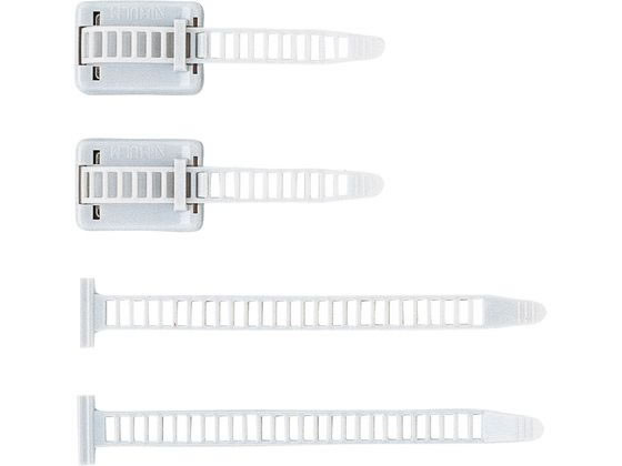 ●カラー：グレー ●長さ：８５ｍｍ（ベルト小）、１２３ｍｍ（ベルト大） ●幅：３６ｍｍ、ベースサイズ／３６×２６ｍｍ ●入数：２個 ●ケーブル収容数：２４本 ※ケーブル収容数は、直径５〜６ｍｍのＬＡＮ