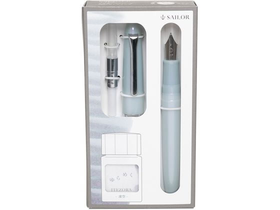 ●セット内容：プロフィットジュニア万年筆（筆文字） １本、万年筆用インク吸入器コンバーター １本、万年筆用ボトルインク「ゆらめく ＩＴＥＺＯＲＡ−凍空−」（１０ｍｌ）１個、使用説明書●仕様： 【万年筆
