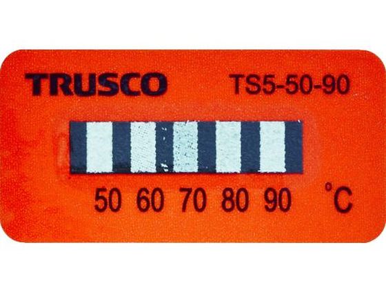 ●型番：TS5-50-90●入数：40枚●原色：白 ●変色後色：黒 ●変色温度（℃）：50／60／70／80／90 ●エレメントサイズ（mm）：4×2 ●シールサイズ（mm）：15×30 ●温度ピッチ