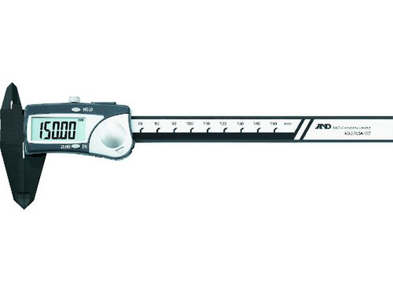 ●型番：AD5765A-150●測定範囲（mm）：0〜150 ●電源：コイン型リチウム電池（CR2032）×1個（付属） ●器差（mm）：±0．2 ●最小表示（mm）：0．1 ●外側用ジョウ（mm）：