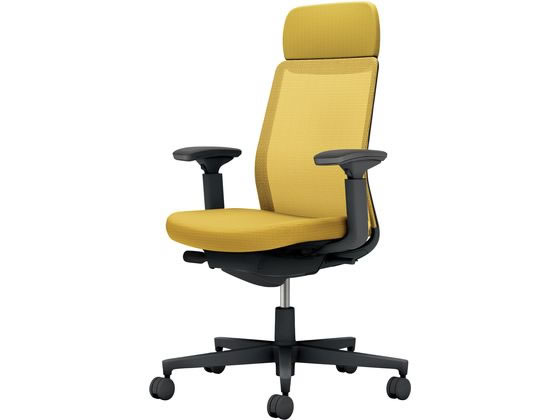 ●品番：Ｃ０３−Ｂ１３１Ｕ−Ｂ１Ｓ１ＳＸ１●カラー：本体／ブラック●カラー：座／オリーブイエロー、背／オリーブイエロー●ランバーサポート：なし●外寸法：幅７１０×奥行（脚部除く）５２０×高さ１０４５〜