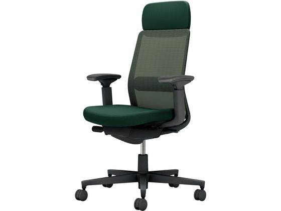 ●品番：Ｃ０３−Ｂ１３３Ｕ−ＢＱ６Ｑ６Ｑ６１●カラー：本体／ブラック●カラー：座／ディープグリーン、背／ディープグリーン●ランバーサポート：あり●外寸法：幅７１０×奥行（脚部除く）５２０×高さ１０４５