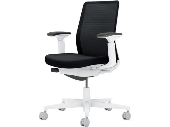 ●品番：Ｃ０３−Ｗ１３０Ｕ−ＷＢ６Ｅ６Ｘ１●カラー：本体／ホワイトグレー●カラー：座／ブラック、背／ブラック●ランバーサポート：なし●外寸法：幅７１０×奥行（脚部除く）４９０×高さ８８０〜９７０ｍｍ●