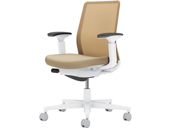 ●品番：Ｃ０３−Ｗ１３０Ｕ−Ｗ１ＫＹＫＸ１●カラー：本体／ホワイトグレー●カラー：座／ソフトベージュ、背／ソフトベージュ●ランバーサポート：なし●外寸法：幅７１０×奥行（脚部除く）４９０×高さ８８０〜