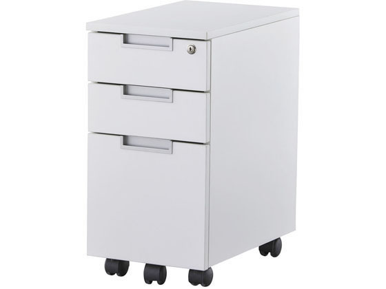 ●品番：ＧＺＣＡ−ＳＬ３１５ＷＨ●外寸法：幅３１５×奥行４９０×高さ６１０ｍｍ●材質：天板／（表面）低圧メラミン樹脂化粧板（芯材）パーティクルボード（エッジ）ＰＶＣ、引出／（表面）低圧メラミン樹脂化粧