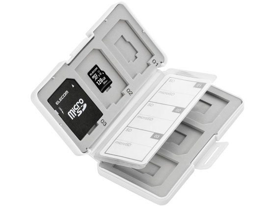 エレコム SD microSDカードケース プラスチックタイプ CMC-SDCPP12WH 