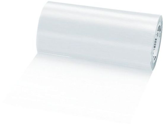 ●型番：TSP-53N●色：クリア ●幅（mm）：300 ●長さ（m）：100 ●厚さ（mm）：0．055●粘着力：0．65N／10mm ●切断にはカッターが必要●基材：ポリエチレン ●粘着剤：アクリ