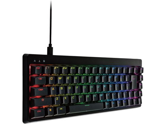 エレコム ゲーミングキーボード/Vcustom/有線/着脱式/メカニカル/ネオクラッチキーキャップ/テンキーレス/65%サイズ/スピードリニア(銀軸)/ブラ...〔代引不可〕 ゲーミングキーボード&frasl;V custom&frasl;有線&frasl;着脱式&frasl;メカニカル&frasl;ネオクラッチ