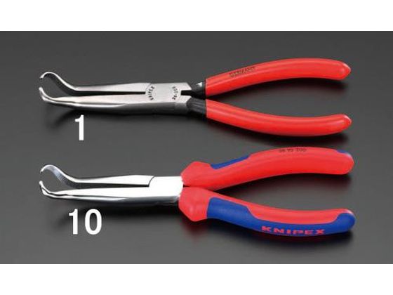 ●メーカー：ＫＮＩＰＥＸ（クニペックス）●型番：３８９１２００●ギザ付●全長：２００ｍｍ●４５°ベンド●先端半丸●仕様：研磨仕上げ、プラスチックコート