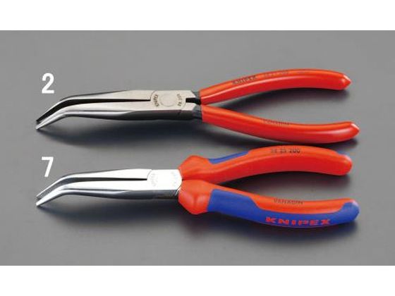 ●メーカー：ＫＮＩＰＥＸ（クニペックス）●型番：３８２１２００●ギザ付●全長：２００ｍｍ●刃長：７３ｍｍ●４０°ベンド●先端半丸●仕様：研磨仕上げ、プラスチックコート