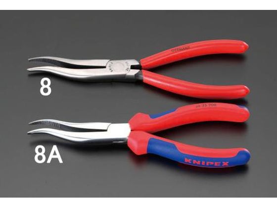 ●メーカー：ＫＮＩＰＥＸ（クニペックス）●型番：３８３１２００●全長：２００ｍｍ●刃長：７３ｍｍ●先端半丸●仕様：研磨仕上げ、プラスチックコート