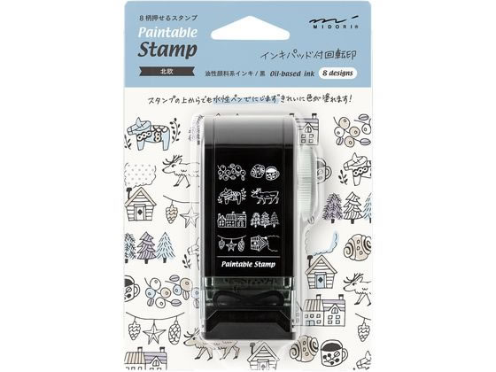 ノートやダイアリーの記録を楽しむためのスタンプです。インキパッド付きなのでスタンプ台は不要。これ１台で８つの繊細な柄をきれいにスタンプすることができます。柄の切り替えは、手が汚れる心配がないダイヤル式