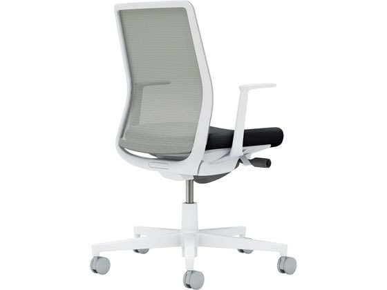 モネット　背メッシュ（ライトグレー）　本体ホワイトグレー座パーシアンレッド　Ｕ C03-W102U-WAGE2AG1 66589532 送料無料 コ コクヨ モネット 背メッシュ L肘 ホワイトグレー ライトグレー