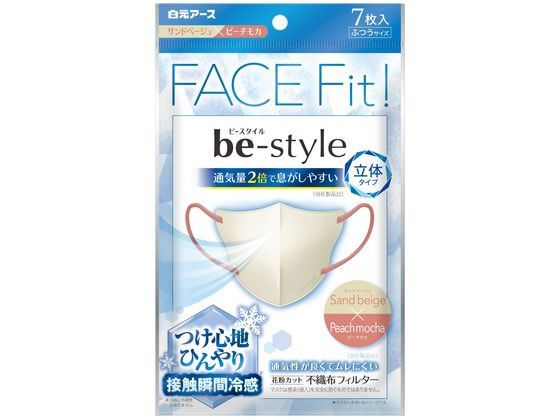 ●内容量：７枚●色：サンドベージュ（本体）×ピーチモカ（耳ひも）●タイプ：立体タイプ●サイズ：ふつうサイズ●生産国：中国