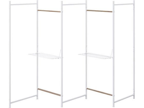 ●カラー：ホワイト●商品サイズ：約幅２５００×奥行２４０×高さ１４５０ｍｍ●質量：約５２００ｇ●収納時サイズ：約幅５１０×奥行７０×高さ１４５０ｍｍ●耐荷重（約）：全体１３．６ｋｇ、ハンガーパイプ１本
