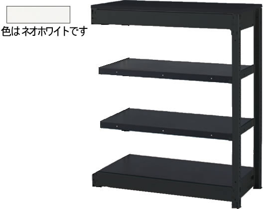 ●連結●カラー：ネオホワイト●寸法：幅８９０×奥行き４５０×高さ１１２５ｍｍ●材質 支柱・棚板・ブラケット：スチール、ベースプレート：ナイロン、天板表面材：メラミン化粧板、天板縁材：樹脂成型品、芯材：