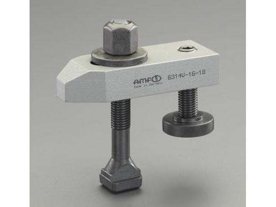 ●材質：焼入鋼●サイズＨは溝の深さや固定ナットの位置により異なります。●Ａ：１５ｍｍ●Ｂ：３０ｍｍ●Ｃ：８０ｍｍ●Ｈ：８〜３２ｍｍ●クランプねじ：Ｍ１０×１０×８０●サポートスクリュー：Ｍ１０×３９