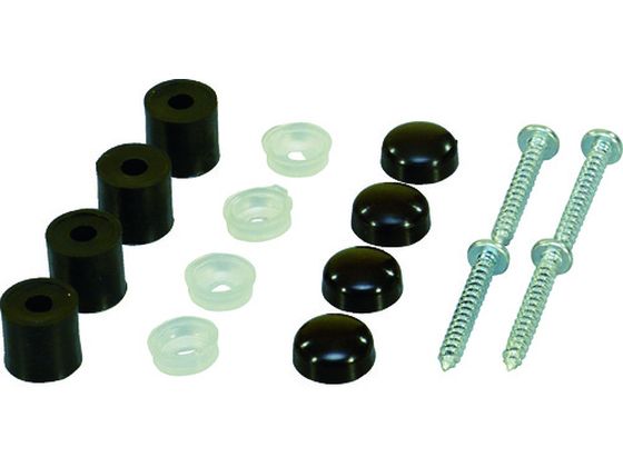 ●型番：PBHT-111●入数：4組●キャップ色：黒 ●色：黒 ●耐荷重（N／kgf）：20 ●長さ（mm）：12 ●品名：壁面用止め具（木・コンクリートなど） ●幅（mm）：12 ●ねじ穴ピッチ（m