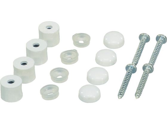 ●型番：PBHT-112●入数：4組●キャップ色：白 ●色：白 ●耐荷重（N／kgf）：20 ●長さ（mm）：12 ●品名：壁面用止め具（木・コンクリートなど） ●幅（mm）：12 ●ねじ穴ピッチ（m