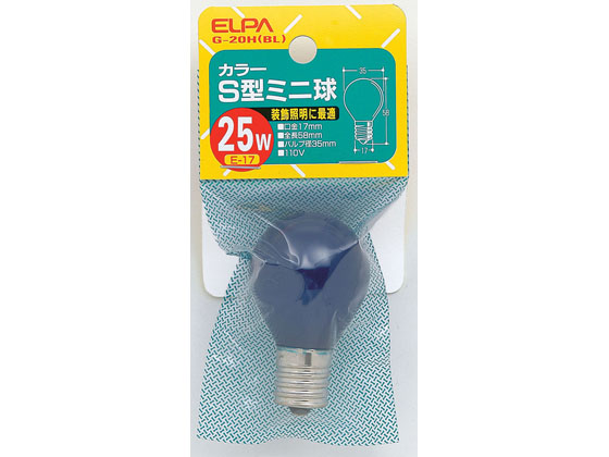 ●定格電圧：１１０Ｖ●定格消費電力：２５Ｗ●定格寿命：約１０００時間●本体サイズ：全長５８×バルブ径３５（ｍｍ）●口金：Ｅ１７●入数：１個●カラー：ブルー