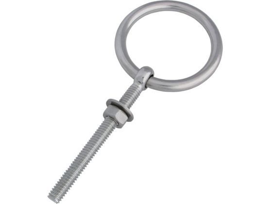 ●型番：B-023●D（mm）：5 ●L（mm）：30 ●H（mm）：50 ●ねじ径：W1／4 ●使用荷重（kN）：0．49●六角ナット・ワッシャー付●ステンレス（SUS304） ●仕上げ：バレル研磨