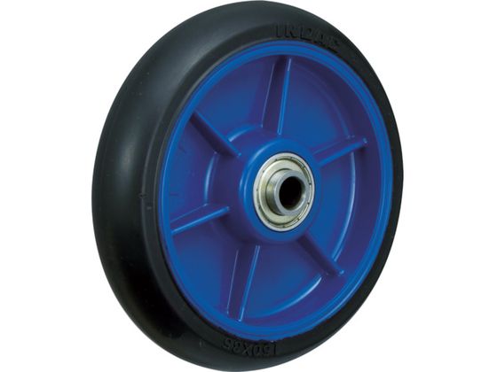 ●型番：LR-150W-BK●許容荷重（daN）：196 ●許容荷重（kgf）：200 ●車輪径D（mm）：150 ●車輪幅（mm）：35 ●ボス幅B（mm）：53 ●軸径d（mm）：12 ●色：ブラ