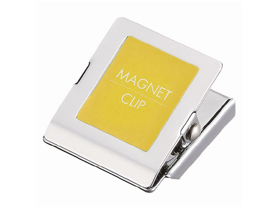 ●マグネットクリップ●種別：大●とじ枚数：約１２０枚（Ａ４コピー用紙）●口幅：４５ｍｍ●色：黄●外形寸法：幅４５．４ｘ奥５０ｘ高２６．９ｍｍ●本体色：シルバー●紙箱入●材質：鉄（ニッケルクロームメッキ